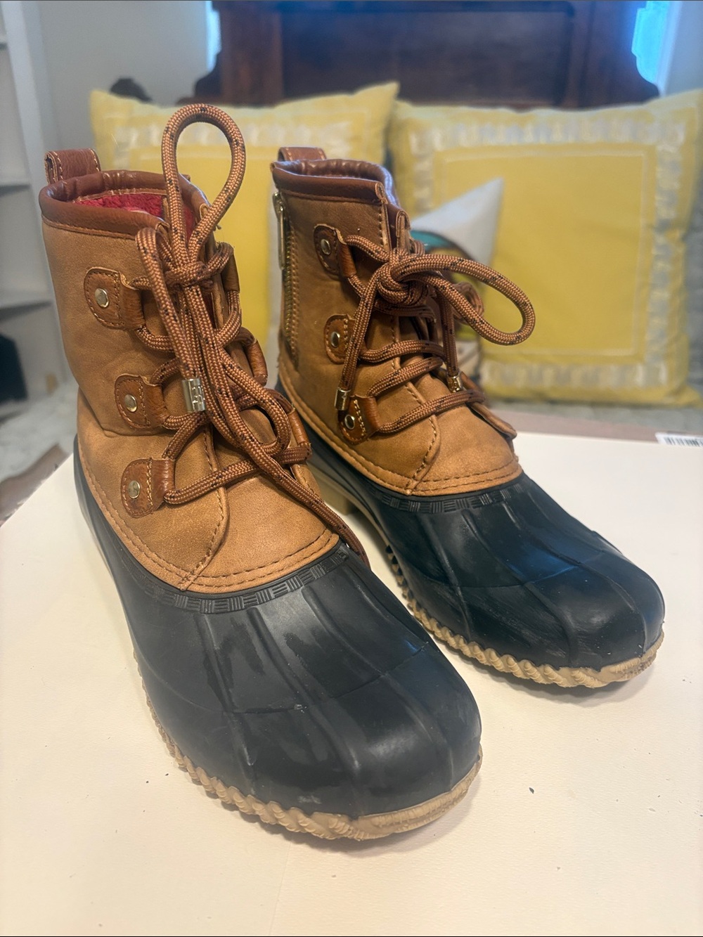 Tommy Hilfiger Brown and Black Winter Rain Boots